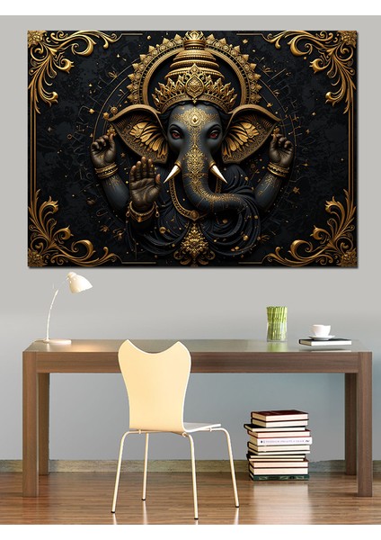 Tanrısal Ganesha Illüstrasyonu Dekoratif Tablo