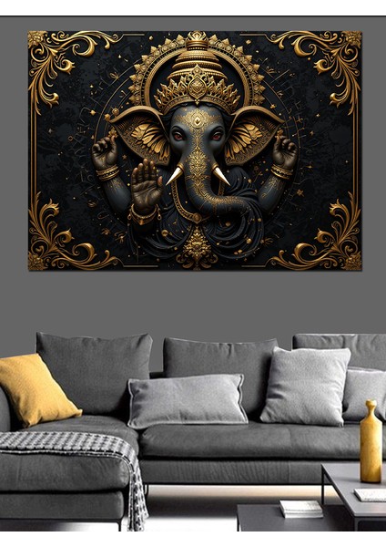 Tanrısal Ganesha Illüstrasyonu Dekoratif Tablo
