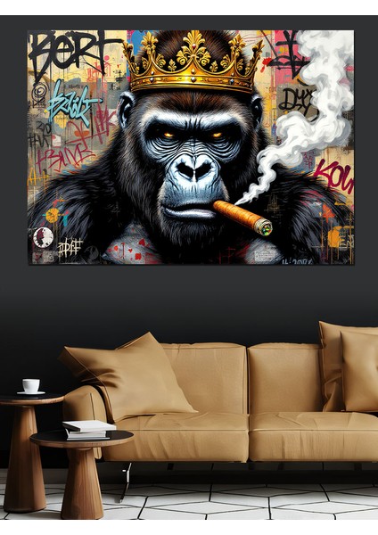 Tütsü Içen Maymun Kral Dekoratif Tablo fırsatları