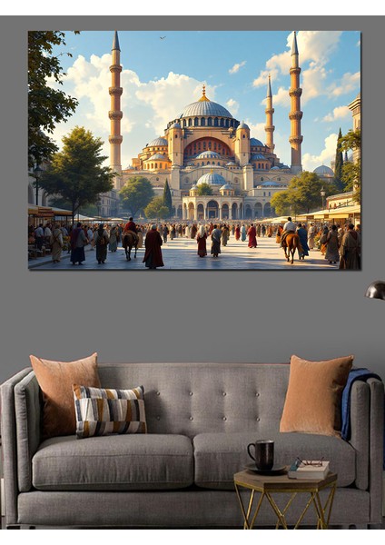 Büyük Camii ve Kalabalık Dekoratif Tablo