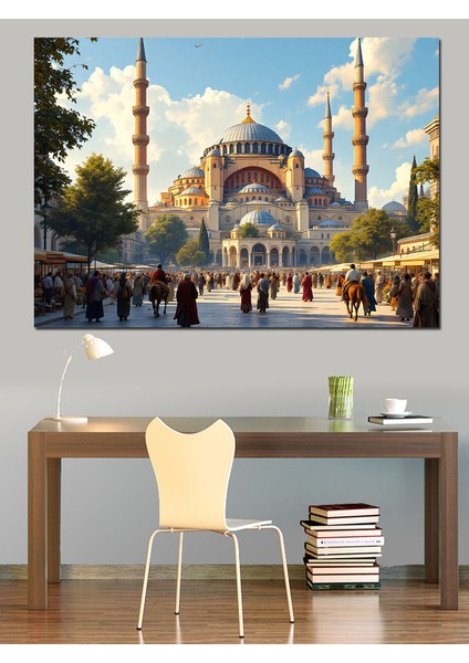 Büyük Camii ve Kalabalık Dekoratif Tablo fiyatları