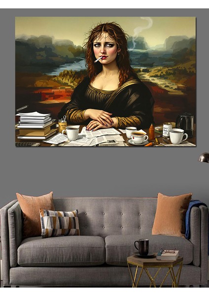 Mona Lisa Masada Dekoratif Tablo modelleri