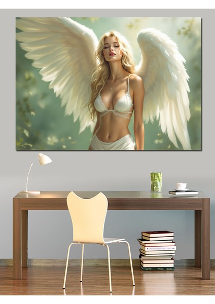 Beyaz Kanatlı Güzel Melek Dekoratif Tablo fiyatları