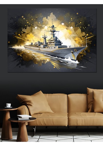 Deniz Savaş Gemisi Dekoratif Tablo