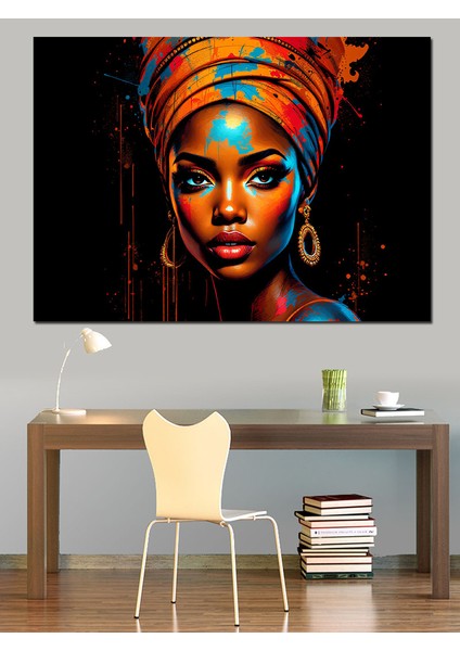 Afrikalı Kadın Portresi Dekoratif Tablo