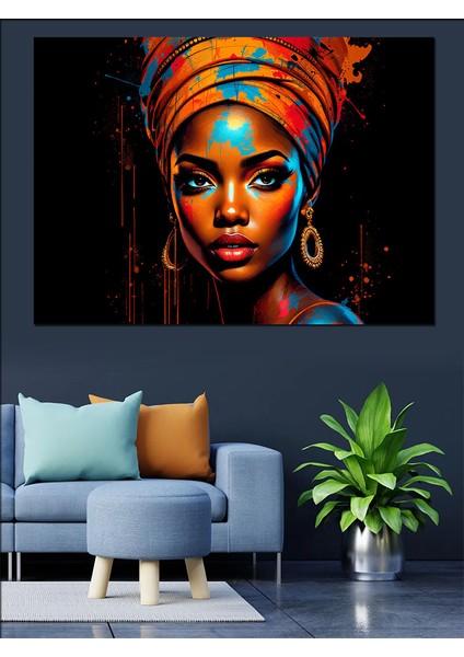 Afrikalı Kadın Portresi Dekoratif Tablo fırsatları