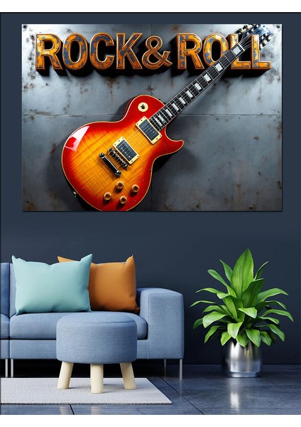Rock & Roll Gitarı Dekoratif Tablo