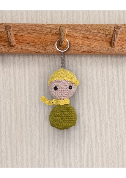Küçük Prens Büst Amigurumi Anahtarlık 9 cm - El Yapımı Sanatsal Örgü Çanta Aksesuarı