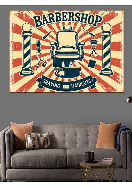 Retro Berber Dükkanı Posteri Dekoratif Tablo fiyatları