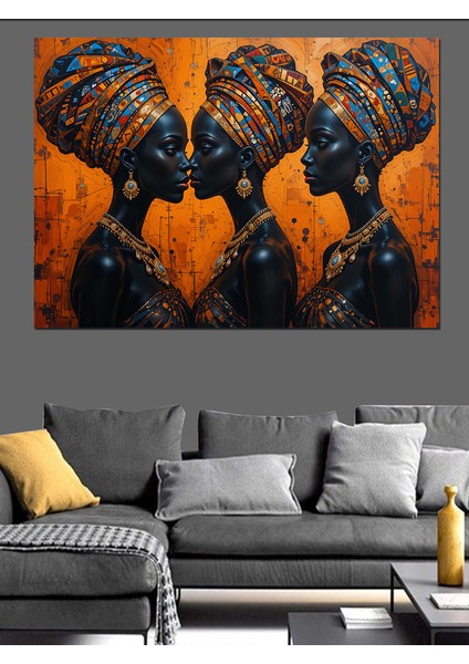 Afrikalı Kadınlar Geleneksel Başlıklarla Dekoratif Tablo fırsatları