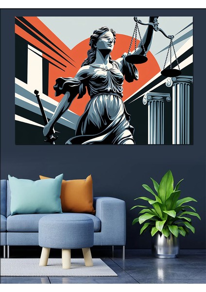 Heykel ve Adalet Dekoratif Tablo