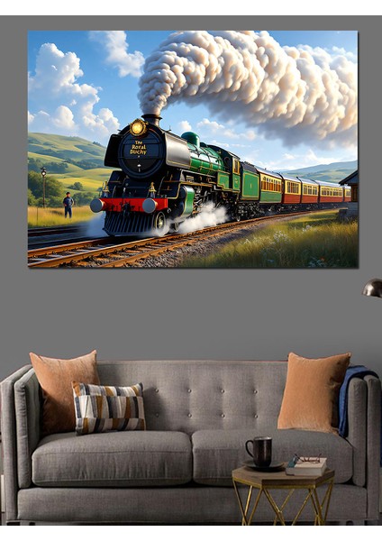 Buharlı Tren ve Doğa Dekoratif Tablo