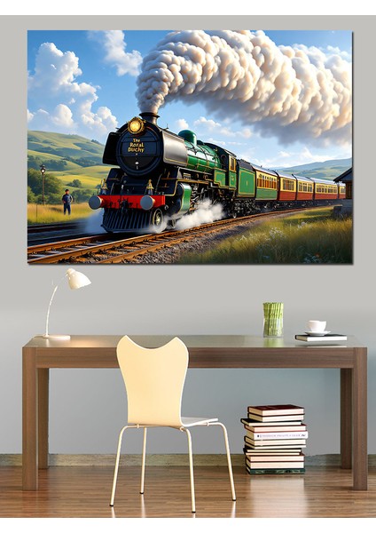 Buharlı Tren ve Doğa Dekoratif Tablo
