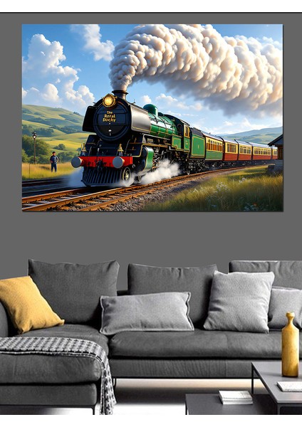 Buharlı Tren ve Doğa Dekoratif Tablo