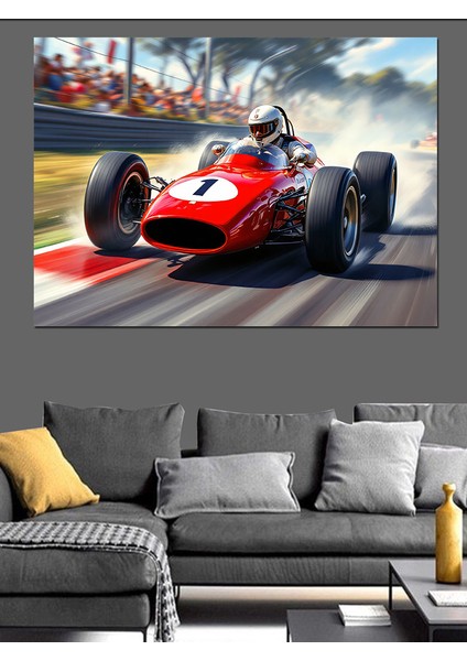 Kırmızı Formula 1 Aracı Dekoratif Tablo fiyatları