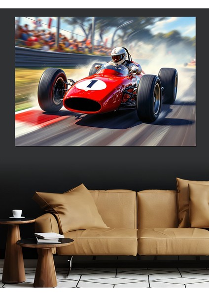 Kırmızı Formula 1 Aracı Dekoratif Tablo modelleri