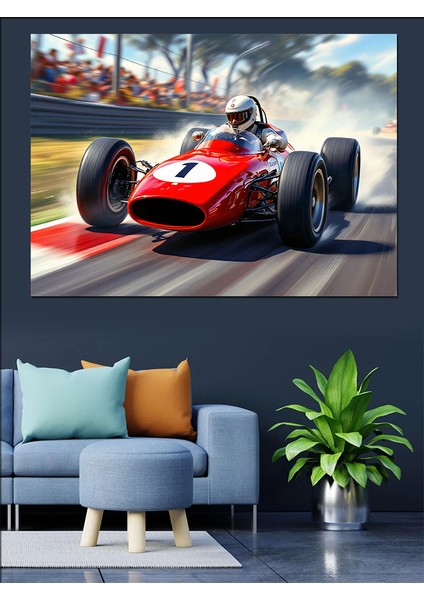 Kırmızı Formula 1 Aracı Dekoratif Tablo fırsatları