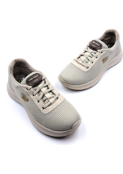 K5174 Memory Foam Lastikli Kadın Yürüyüş Günlük Bej Spor Ayakkabı