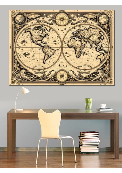 Eski Dünya Haritası Dekoratif Tablo fiyatları