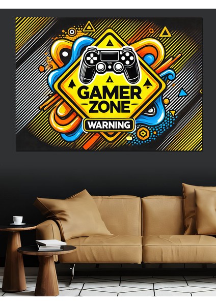 Gamer Zone Uyarı Tabelası Dekoratif Tablo fiyatları