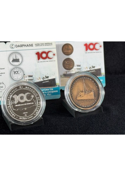 2019 Yılı Atatürk'ün Samsun'a Çıkışının 100. Yılı Darphane Hatıra Bronz-Gümüş Para Seti fiyatları