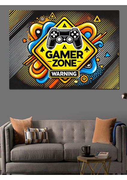 Gamer Zone Uyarı Tabelası Dekoratif Tablo fırsatları