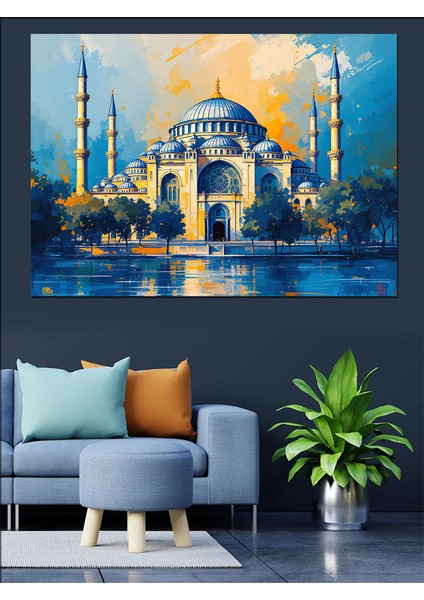 Mavi Camii ve Gökyüzü Dekoratif Tablo fırsatları