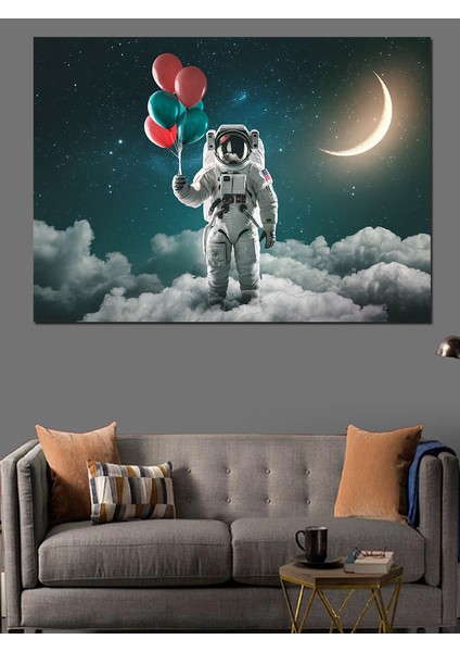 Astronot ve Balonlar Dekoratif Tablo