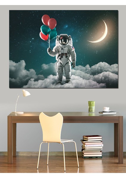 Astronot ve Balonlar Dekoratif Tablo