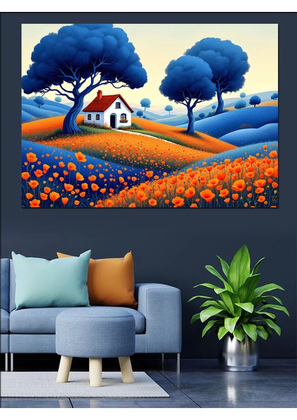 Soyut Çiftlik Evi Dekoratif Tablo fiyatları