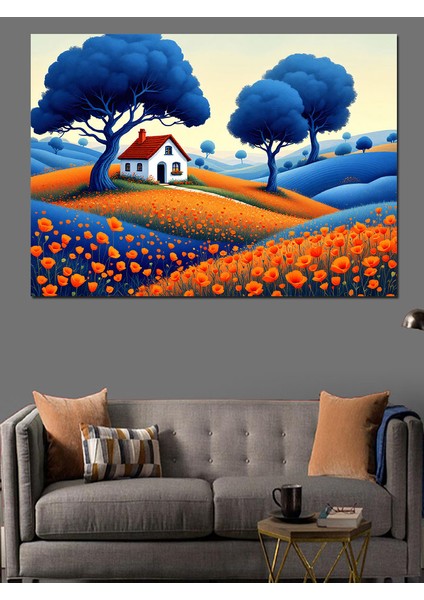 Soyut Çiftlik Evi Dekoratif Tablo modelleri