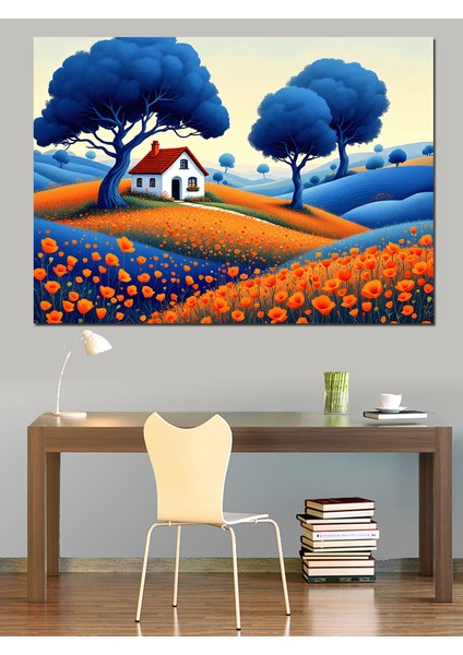 Soyut Çiftlik Evi Dekoratif Tablo fırsatları