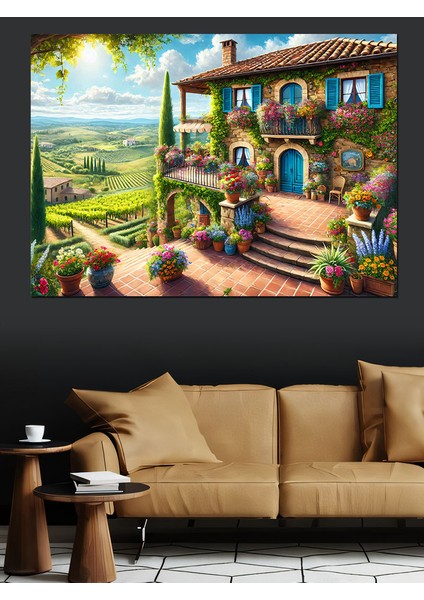 Toskana Tarzı Taş Ev Dekoratif Tablo fiyatları