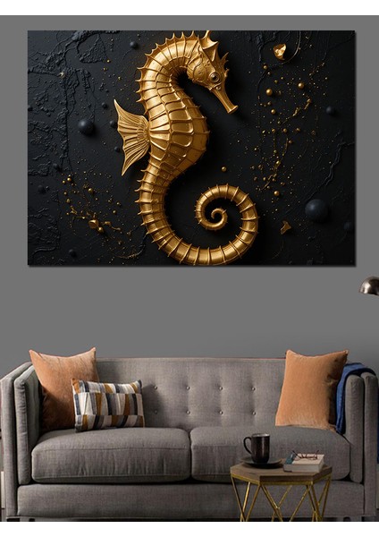 Altın Renkli Denizatı Dekoratif Tablo modelleri