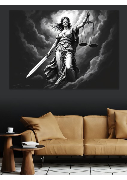 Kılıçlı Efsanevi Adalet Tanrıçası Dekoratif Tablo fiyatları