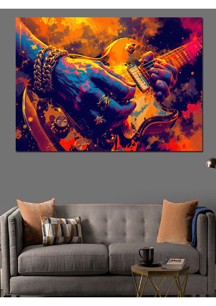 Gitarist ve Gitar Dekoratif Tablo