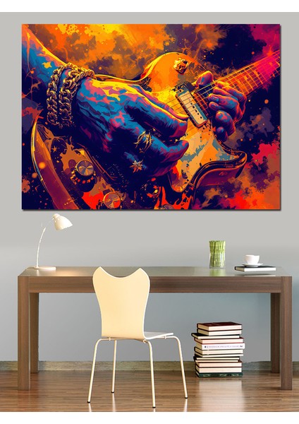 Gitarist ve Gitar Dekoratif Tablo