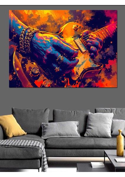 Gitarist ve Gitar Dekoratif Tablo