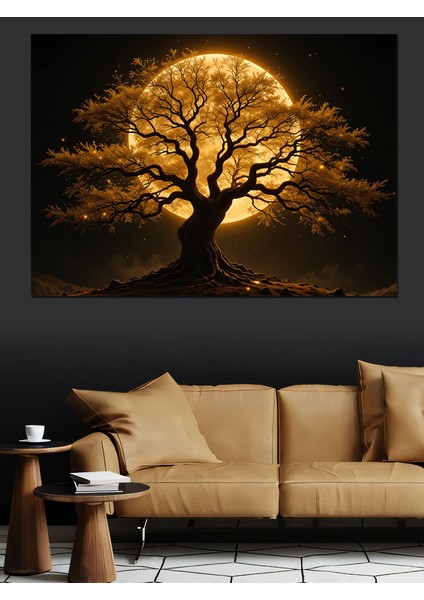 Altın Sarısı Büyülü Ağaç Dekoratif Tablo fiyatları