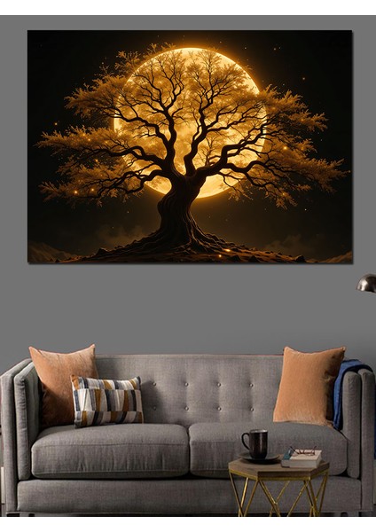 Altın Sarısı Büyülü Ağaç Dekoratif Tablo fırsatları