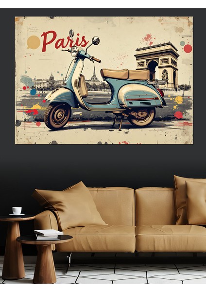 Paris Vespa Sokakları Dekoratif Tablo fiyatları