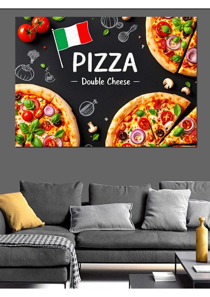 Lezzetli Pizza Reklamı Dekoratif Tablo modelleri