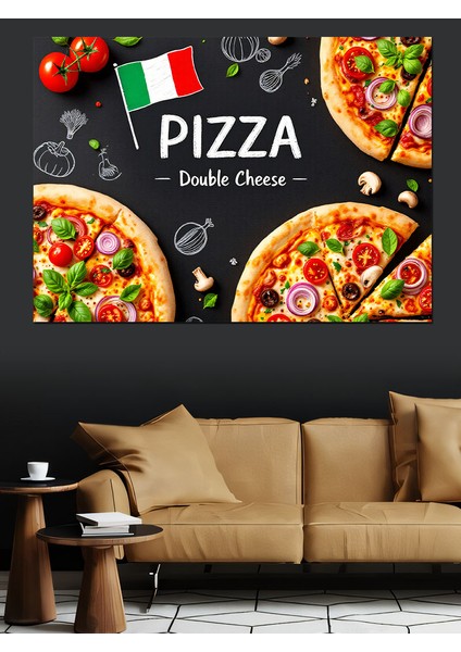Lezzetli Pizza Reklamı Dekoratif Tablo fırsatları