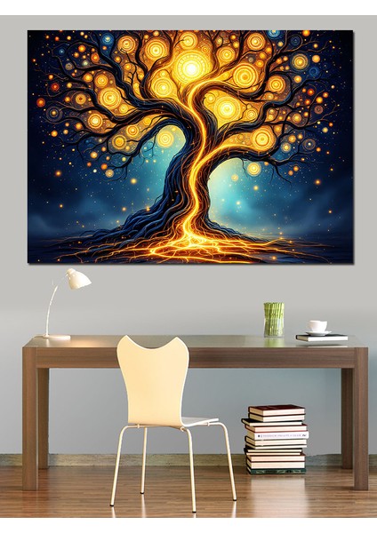 Büyülü Altın Ağaç Dekoratif Tablo