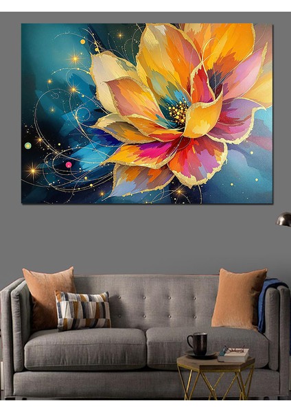 Soyut Lotus Çiçeği Dekoratif Tablo