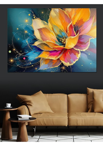 Soyut Lotus Çiçeği Dekoratif Tablo