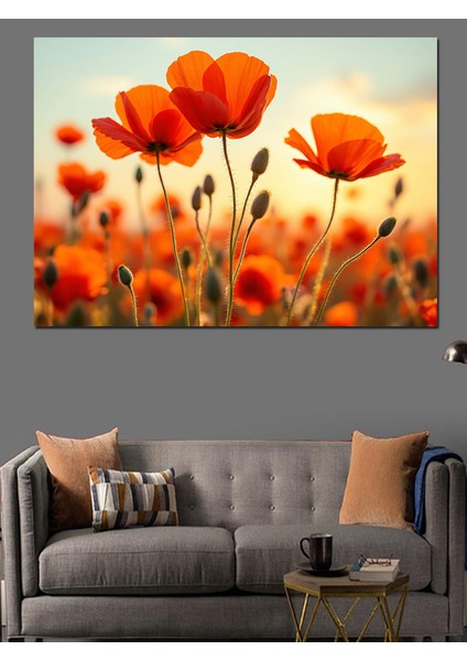Turuncu Gelincik Çiçekleri Dekoratif Tablo fiyatları
