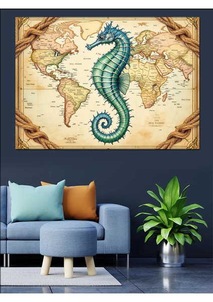 Eski Harita ve Denizatı Dekoratif Tablo fırsatları