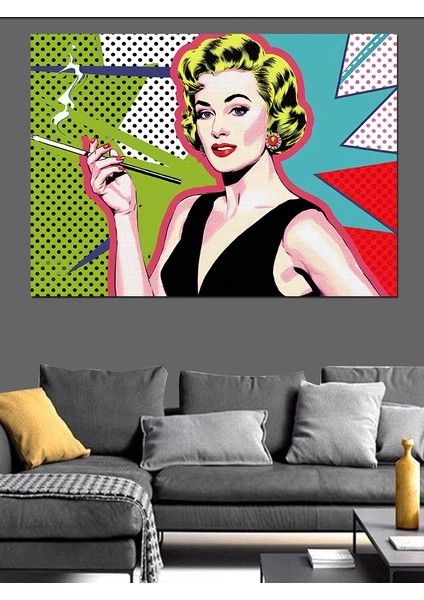 Retro Kadın Portresi Dekoratif Tablo