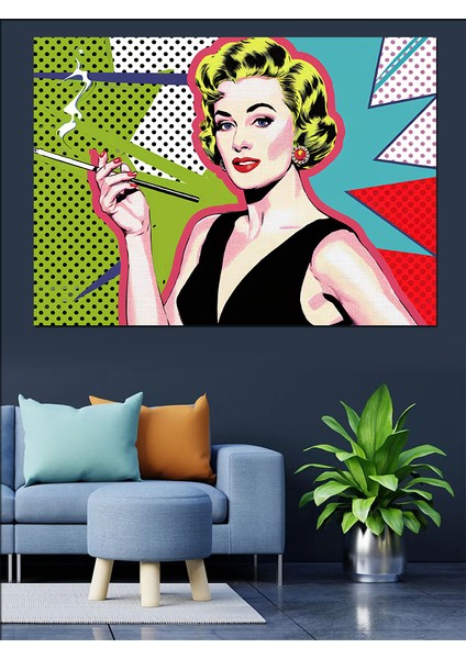 Retro Kadın Portresi Dekoratif Tablo modelleri
